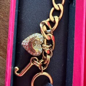 Juicy Couture Gold Heart Charm Bracelet